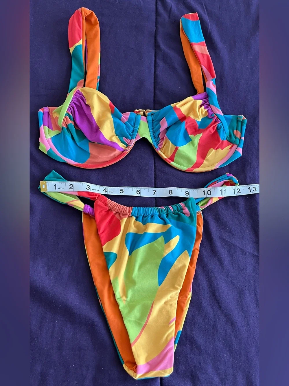 L*Space Bikini Set Copacabana Stella Top & Jayce Bottom Large Boho Resortwear